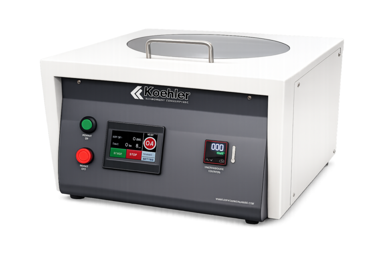 Nitrogen purge inlet connection for controlled centrifuge testing conditions